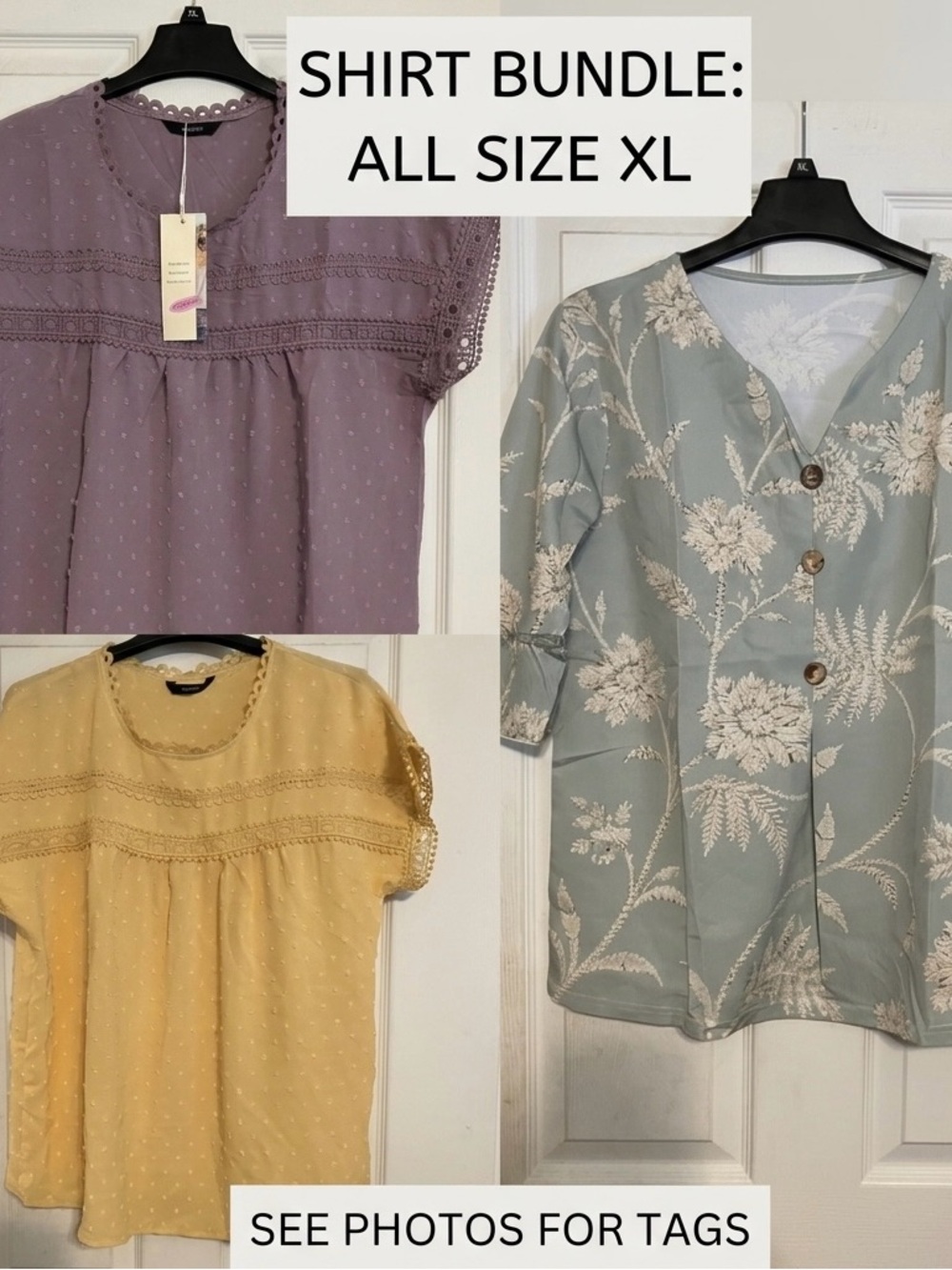 3-Piece XL Shirt Bundle - Lavender, Mustard & Sage Floral